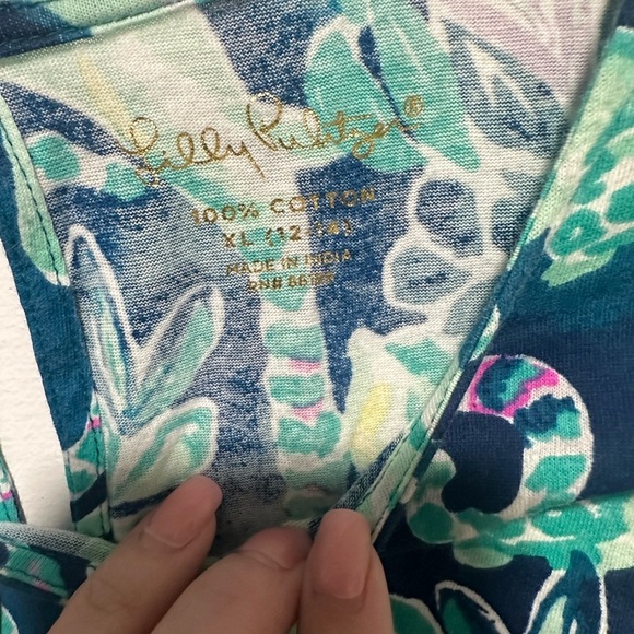 Lilly Pulitzer Girls Beacon T-Shirt Romper Tidal Wave In The Details size XL - Picture 4 of 7